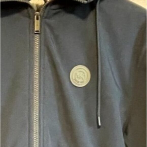 Michael Kors Men's Midnight Blue Zip-Up Hoodie Jacket Coat M NWT fur lined - Picture 8 of 11